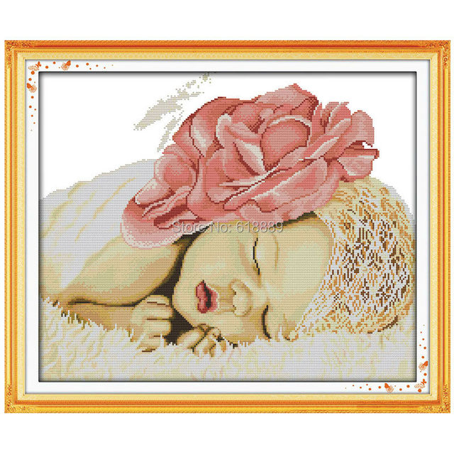 Sleeping Angel Baby Patterns Counted Cross Stitch 11CT 14CT Cross Stitch  Sets Chinese Cross-stitch Kits